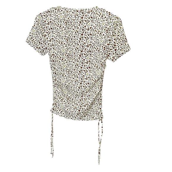 Popular 21 Womens Flower Pattern Top Sx. M, Drawstring Waist Crop #B1607 - Picture 3 of 12